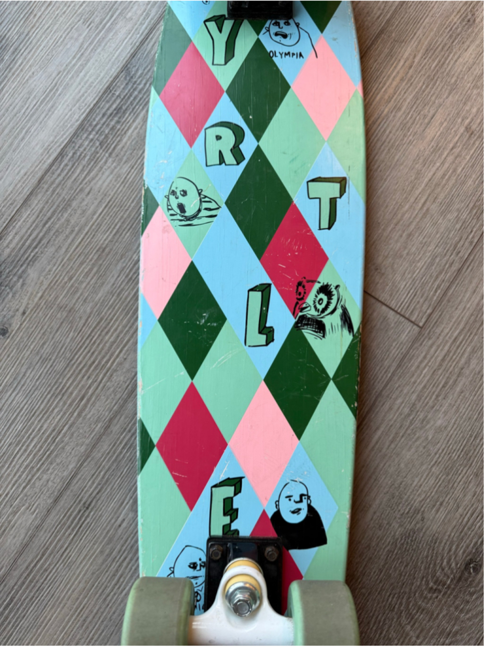 VINTAGE RARE RUSS POPE MYRTLE SKATEBOARD LONGBOARD 33" - Picture 3 of 8